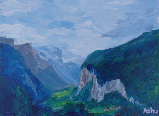 Painting of the Lauterbrunnen Valley, Switzerland