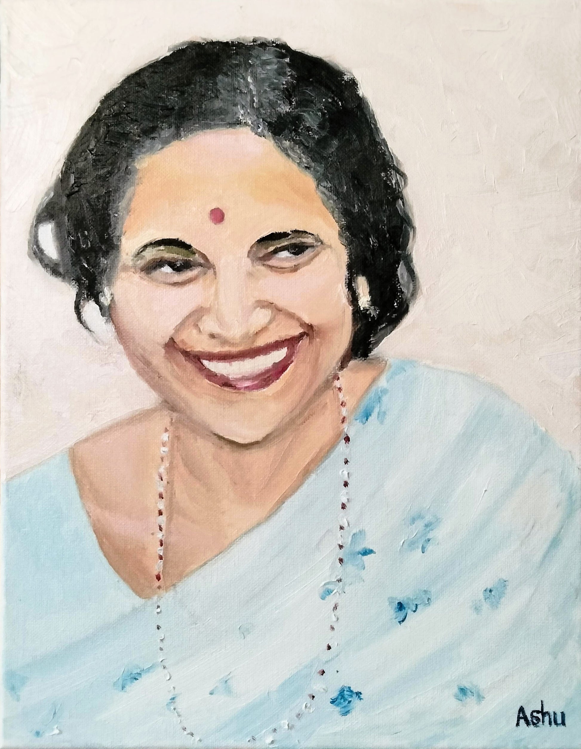 Portrait painting of artist's mother