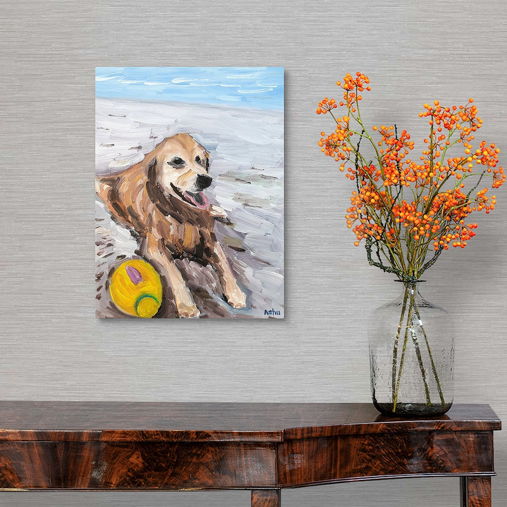 "Dog on the Beach 1"