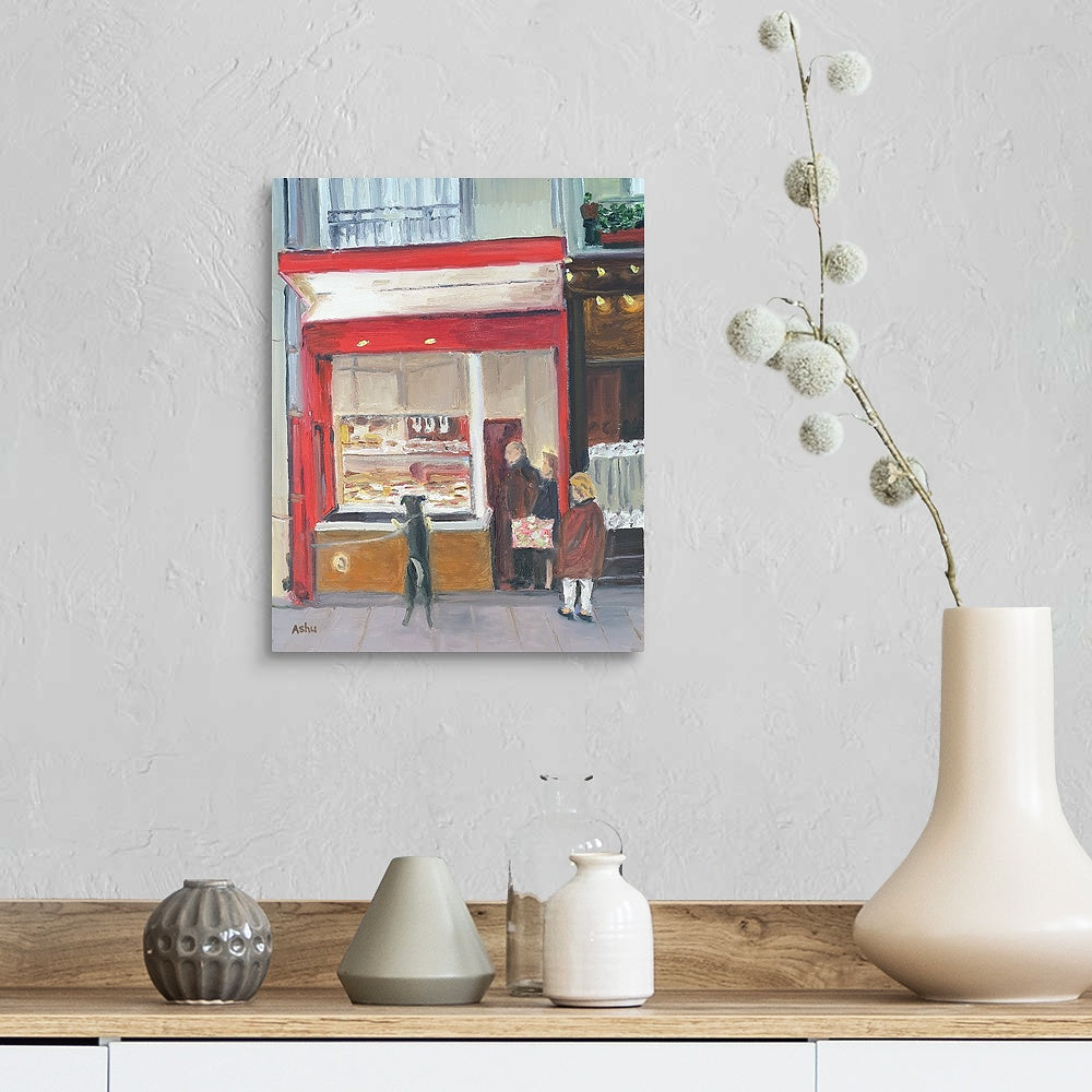 "Dog in a Paris Deli"