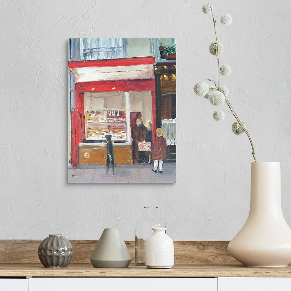 "Dog in a Paris Deli"
