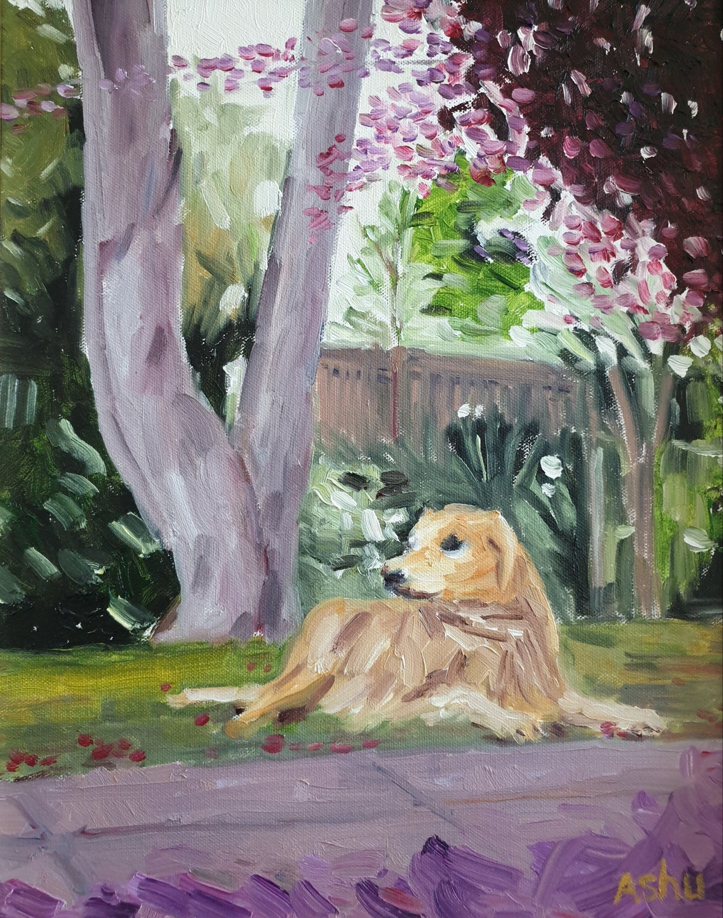 #Dog under the #Tree (commission) - Ashu's Art